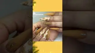 GINGER BREAD NAILS | Yellow Christmas Nails | Christmas Glitter Nails | NAILS FASCINATION #shorts