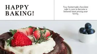 Brown and White Simple Clean Chocolate Cake Recipe