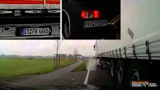 Deutsche LKW fahrer IDIOT, BOR-E 1599, GT-FK 4645