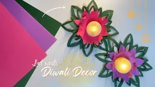 Make a Beautiful Tealight Holder with Color Paper | Last Minute DIY for Diwali Decoration at Home 🌸✨