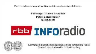 Prof. Dr. Johannes Varwick im rbb Inforadio: 