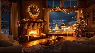 Peaceful Christmas Music for Relaxing - Warm Fireplace and  Meditation , mindfulness