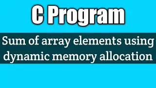 Write a program to find the sum of all array elements using dynamic memory allocation vision academy