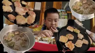 Home making Cabbage, chicken Momo, ||family Lunch @Please support @Adventure Dangmei