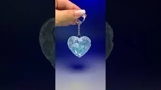 Crystal Ice Heart Resin Keychain | Handmade Resin Art