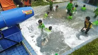 firnas outbound berenang di amanah mainan busa sabun seru dan seger