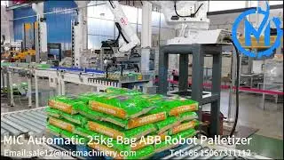 Automatic 10-25kg fertilizer flour bag ABB robot palletizer palletizing machine