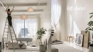 loft diaries | paper pendant lights, closet set up & first few days settling in 🤍