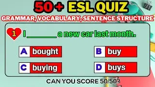ESL Quiz: Test Your English Skills! Can You Pass This Challenging EFL Quiz? 50quiz/10 minutes