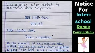 Write a notice on dance competition | Dance competition notice | Notice for dance competition |