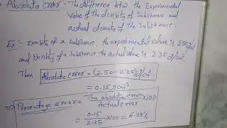 Absolute error And Percentage error 