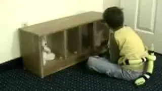 Toy storage bench and small boy.flv
