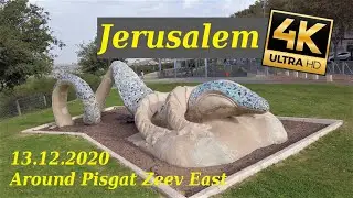 Around Pisgat Zeev East, Jerusalem 4k,  13.12.2020, Street Sound