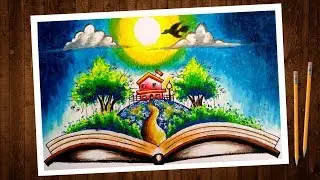 World Book day chart drawing for students.book day poster drawing for school project