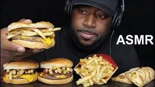 ASMR MCDOUBLES WITH FRIES & APPLE PIES MUKBANG (NO TALKING) TCASMR