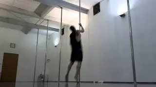 720&deg; one hand spin on pole (first time)