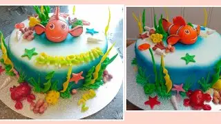 Nemo Cake Design Tutorials! Ocean Park Design!  #Ocean #Nemo #Fishing #cakeshopart #Pearls #Ideas