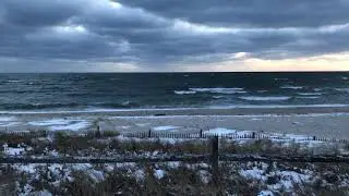 A stormy Hardings Beach at Chatham, Cape Cod