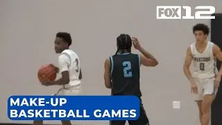 High school girls and boys basketball teams make-up games after winter storms