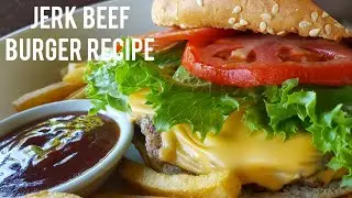 THE BEST HOMEMADE JERK BEEF BURGERS MADE WITH GRACE JERK SEASONING || WHITNEY'S KITCHEN JAMAICA