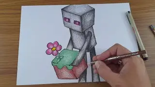 HOW TO DRAW THE ENDERMAN FROM MINECRAFT