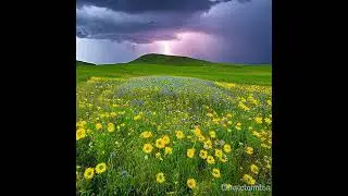 Stable Diffusion 2.1 - Attention shifting - landscape with thunderstorm