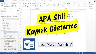 Tez Yazımı 43. Bölüm I APA' ya Göre Kaynak Gösterme