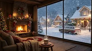 ❄️ Cozy Winter Room with Fireplace 🔥 Soft Piano Jazz for Relaxation, Study & Sleep