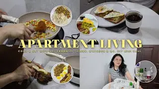 APARTMENT LIVING | cook and eat with me, organizing things, watsons and mr. DIY mini haul. 🏡💖👩‍🍳🍽🥰