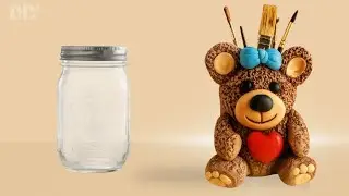 From Jam Jar to Fantasy Pencil Holder | DIY Polymer Clay Creature Craft #shortvideo #diy #short