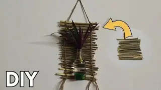 No Cost Hanging Planter DIY | Recycle Tree Stem | Best Out of Waste Rope Decor
