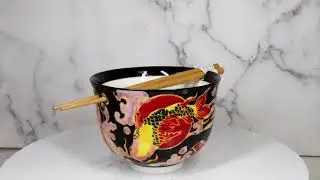 Black Oriental Koi Fishes Ceramic Donburi Ramen Soup Bowl With Chopsticks Set