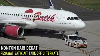 Nonton dari Dekat Pesawat Airbus A30-200 Batik Air Take Off di Bandara Sultan Babullah Ternate