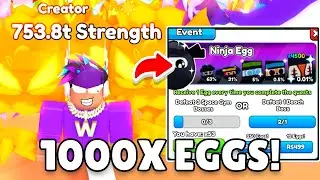 ⭐️🌈 I HATCHED 1000X EVENT EGGS IN ROBLOX ARM WRESTLE SIMULATOR!