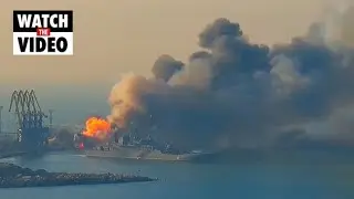 Russian ship 'destroyed' at Berdyansk Port in Ukraine