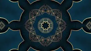 4K Golden & Blue Kaleidoscope | EDM Effect Video | Visual Effects Background | DJ Background Effects