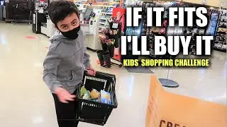KIDS GROCERY SHOPPING CHALLENGE | LETTING KIDS CHOOSE VACATION SNACKS *IF IT FITS BUY IT!*