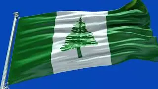 🚩Norfolk Island  Flag Waving  | GREEN SCREEN & CHROMA MATTE🚩