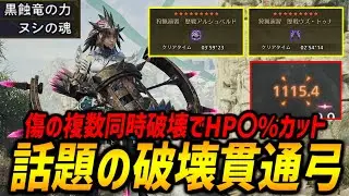 【弓が優遇されている】歴戦王アルシュベルドの特効装備、破壊王を採用した傷破壊特化貫通弓の装備紹介！☆9◇5アルシュバルド3分台、☆9◇5ウズトゥナ2分台狩猟！【モンハンワイルズ/MHWilds】