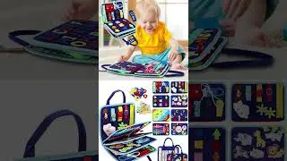 🚂 Esjay Toddler Busy Board Montessori Toy &ndash; Sensory Learning Activities 🦖 for Fine Motor Skills