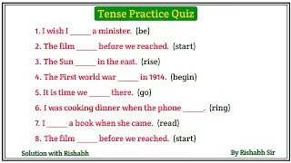 Tense practice test | Tense practice questions ssc | Tense in english grammar | Tense mcq test