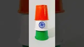 India flag crafts with paper cup #viral #shorts #trending
