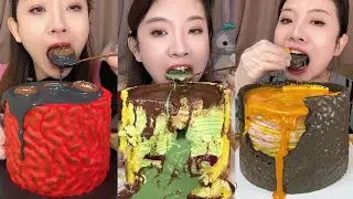 Big Cake So Creamy✨🎂🍰🤤 Cozy & Comforting ASMR Eating #creamy  #bigcake #strawberrycake #Chocolate