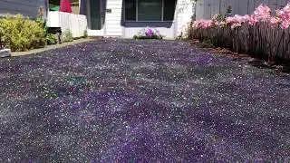 Glittering An Old Asphalt Driveway