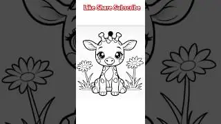 How to Draw a Cute Giraffe #shorts #art #drawing #youtubeshorts #youtuber #youtubeshorts #trending