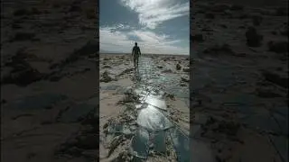 Участок пустынной поверхности имеет стекловидную поверхность, но огненного слоя нет.