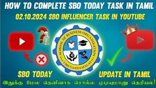 🔴SBO Influencer Task Complete செய்வது எப்படி! ||  How To Complete 02.10.2024 Influencerr Task in SBO