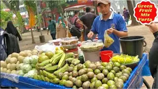 WOW! This boy is selling Kacha Kola, Green fruit mix Vorta. Tasty Masala Amra Pyara Vorta, mix achar