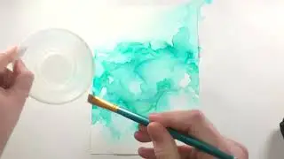 INFINITY TEAL Ink from T-Rex Inks, Timelapse Tutorial Painting using just one color