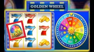 Slot Challenge #23 💽 GOLDEN WHEEL 💽 Machine &agrave; sous avec BONUS WHEEL Multiplicateur de gains 💽